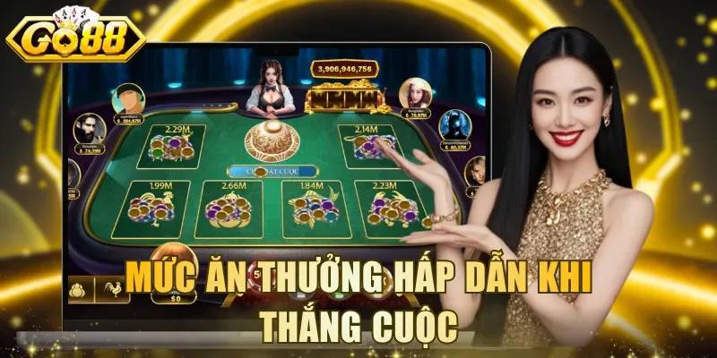Mức ăn thưởng hấp dẫn khi thắng cuộc